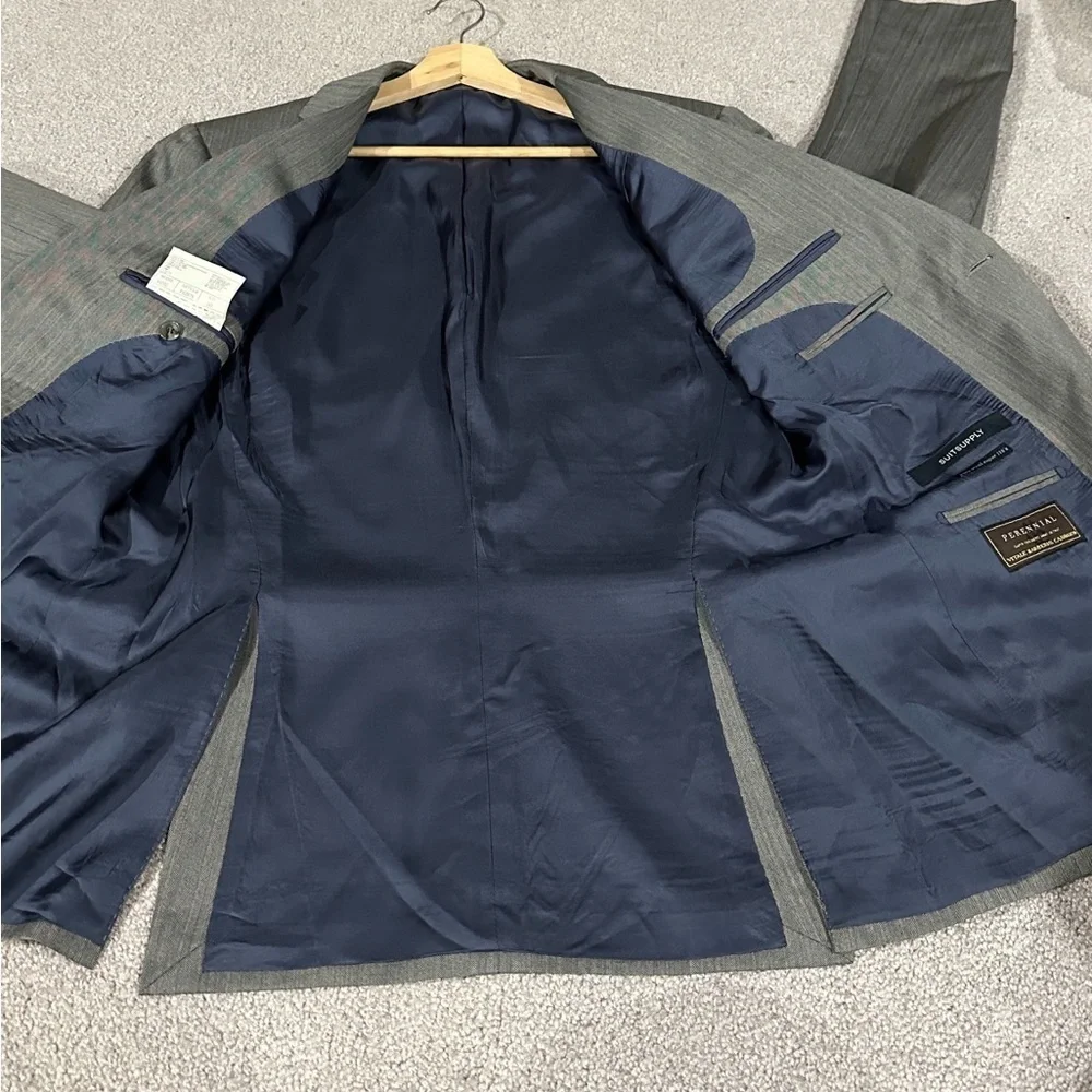 SuitSupply Gray Napoli Blazer Pure Wool Super 110’s